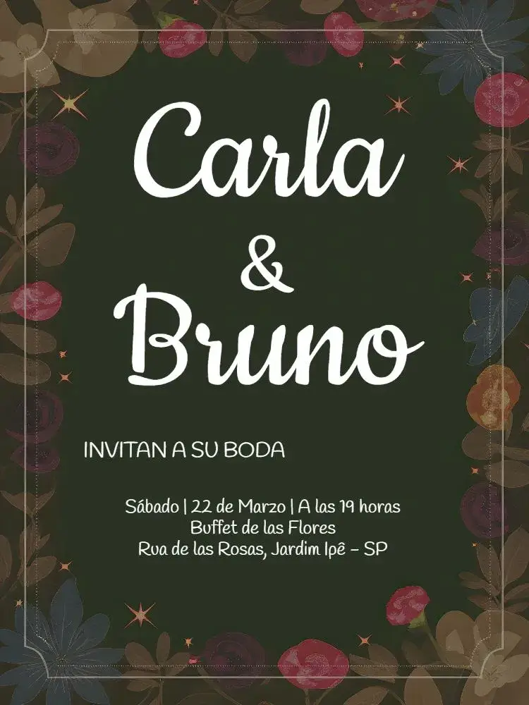 Invitación Boda Floral Verde
