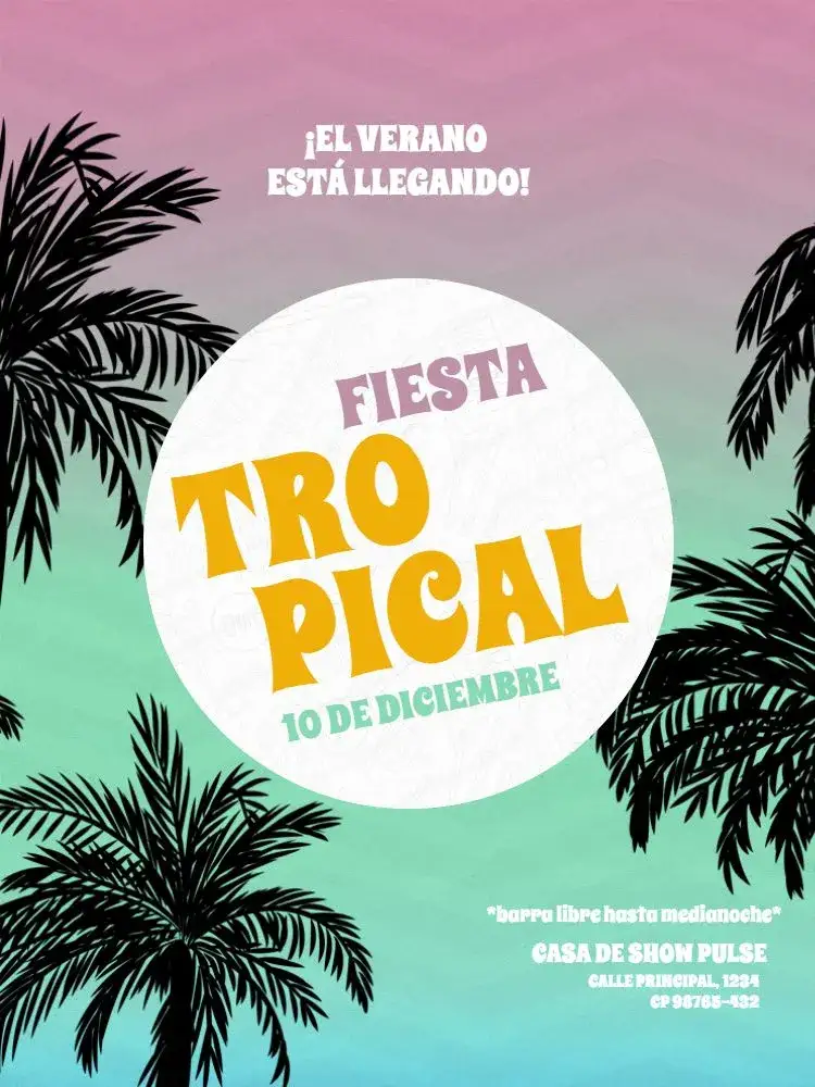 Invitación Fiesta Tropical Masculina – tema Cumpleaños Infantil tropical, colorido, verde, divertido, alegre, praiano