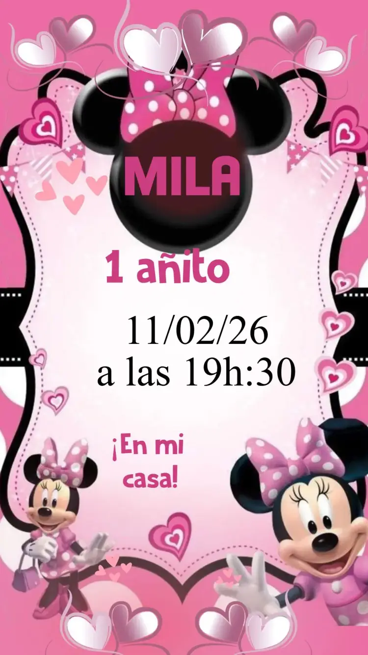 Invitación Minnie Rosa