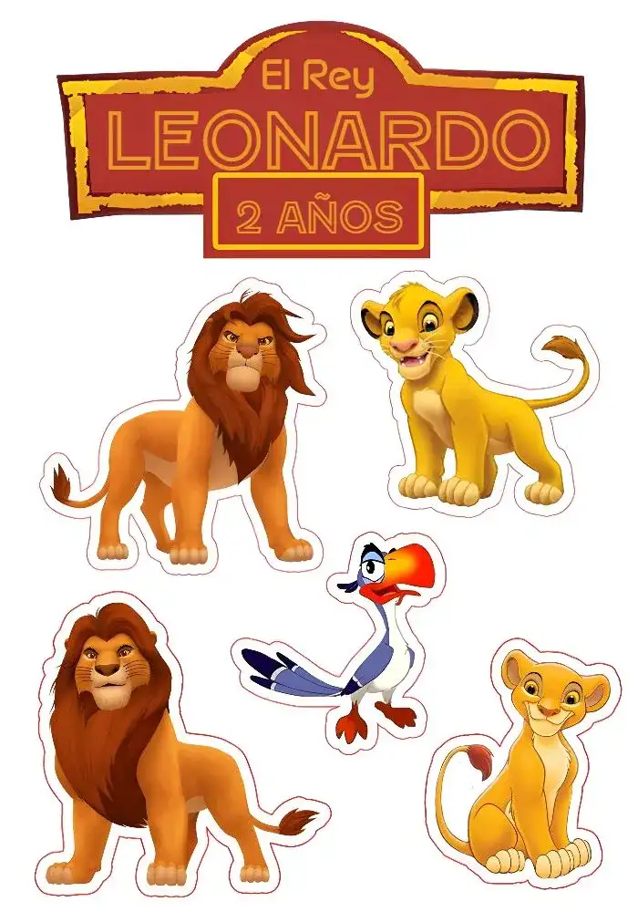Topper de Pastel El Rey León Simba