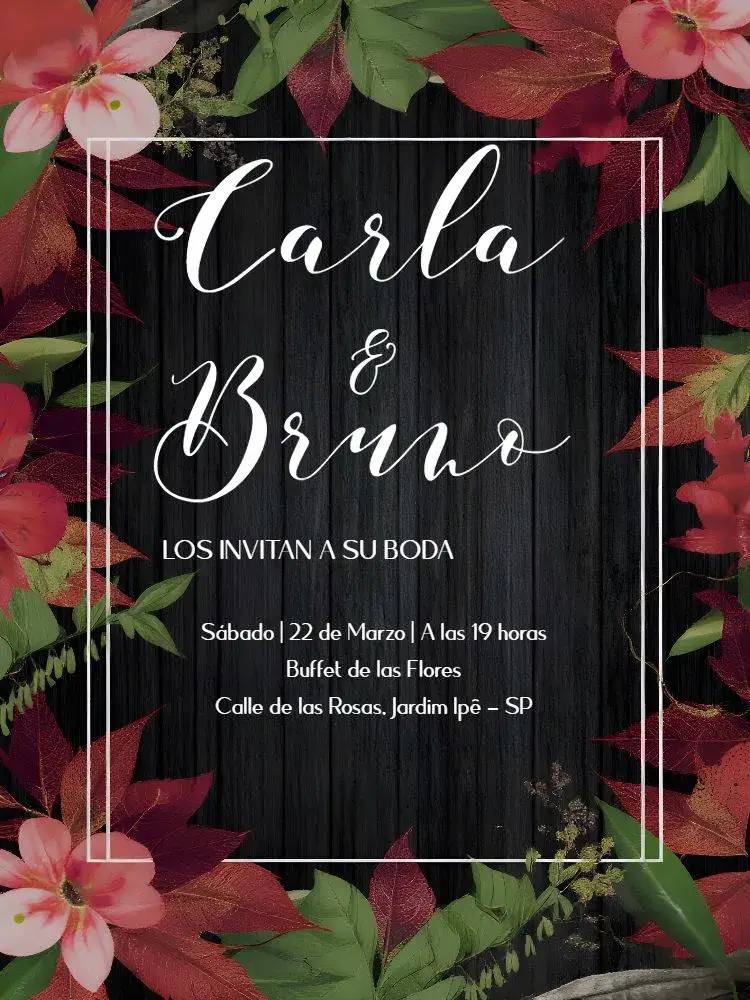 Invitación Boda Otoño Seco