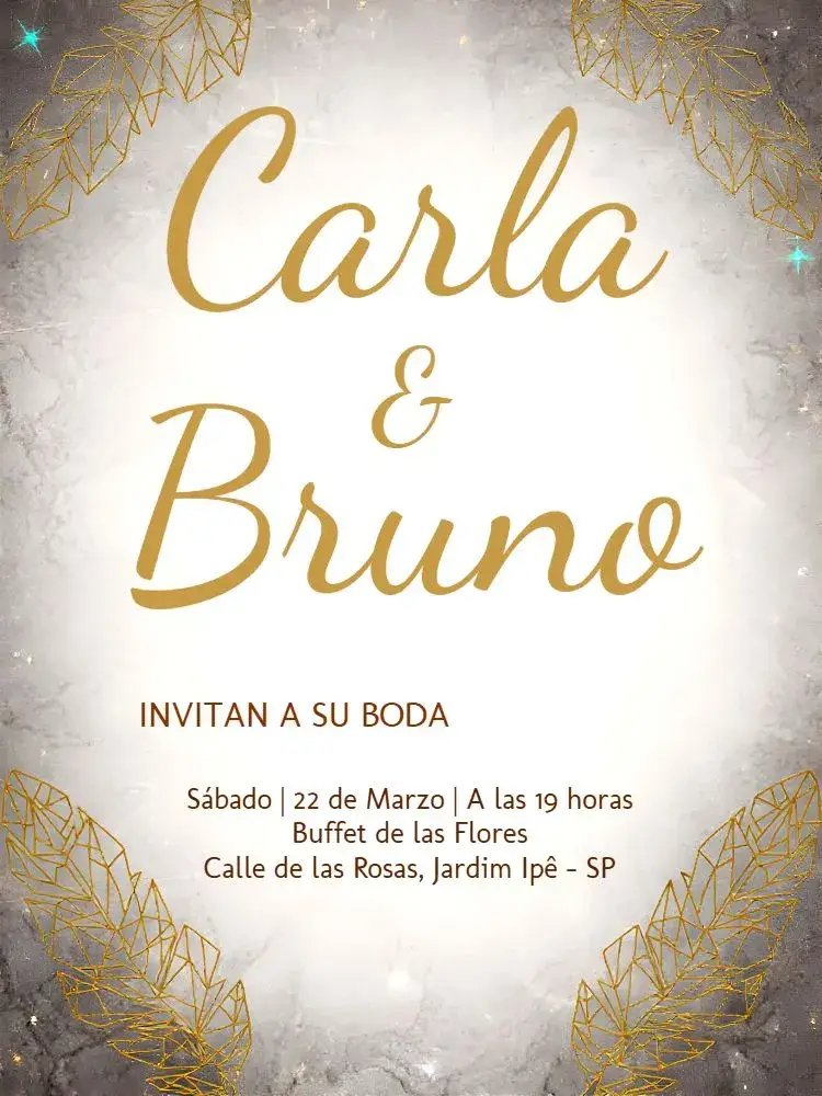 Invitación Boda Follaje Blanco