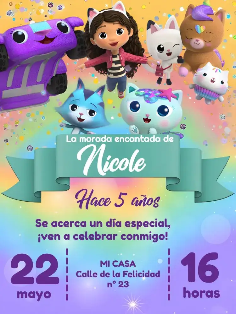 Invitación La Casa Mágica De Gabby Fairy