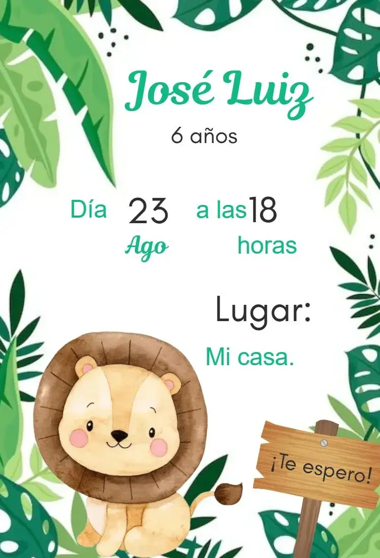Invitación Safari León