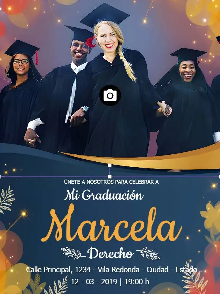 Graduación Con Foto Azul