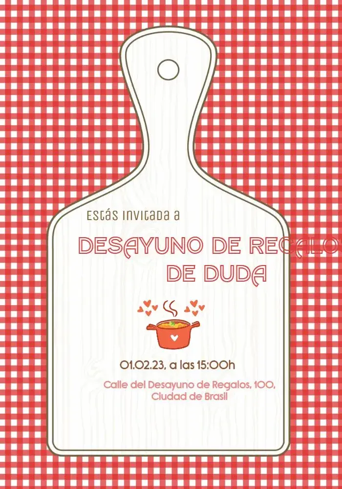 Invitación Para Despedida de Soltera Tabla editable y personalizable