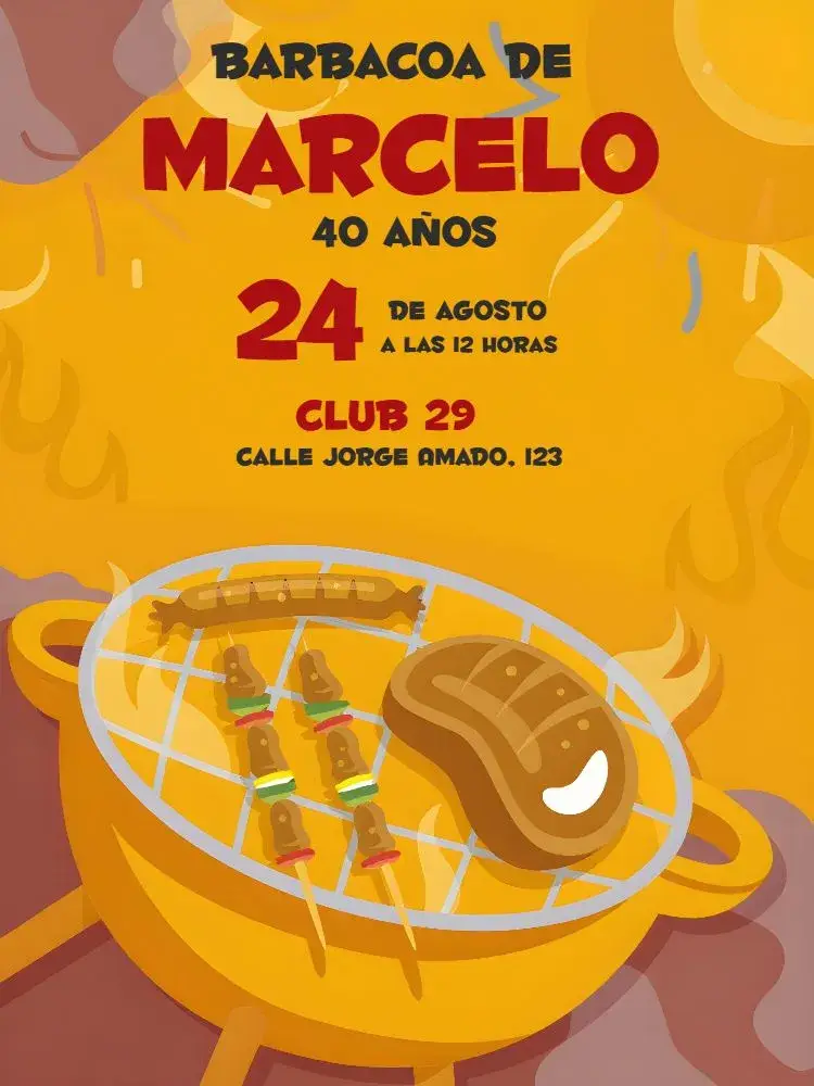 Invitación Adulto Barbacoa
