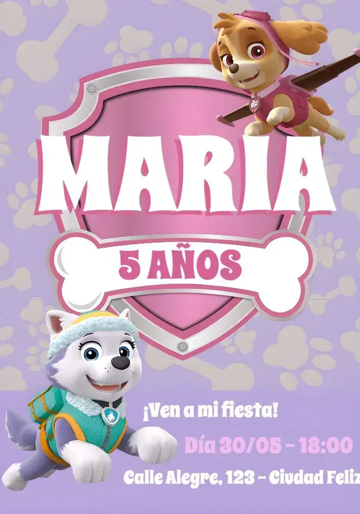 Invitación Patrulla Canina Cachorrito