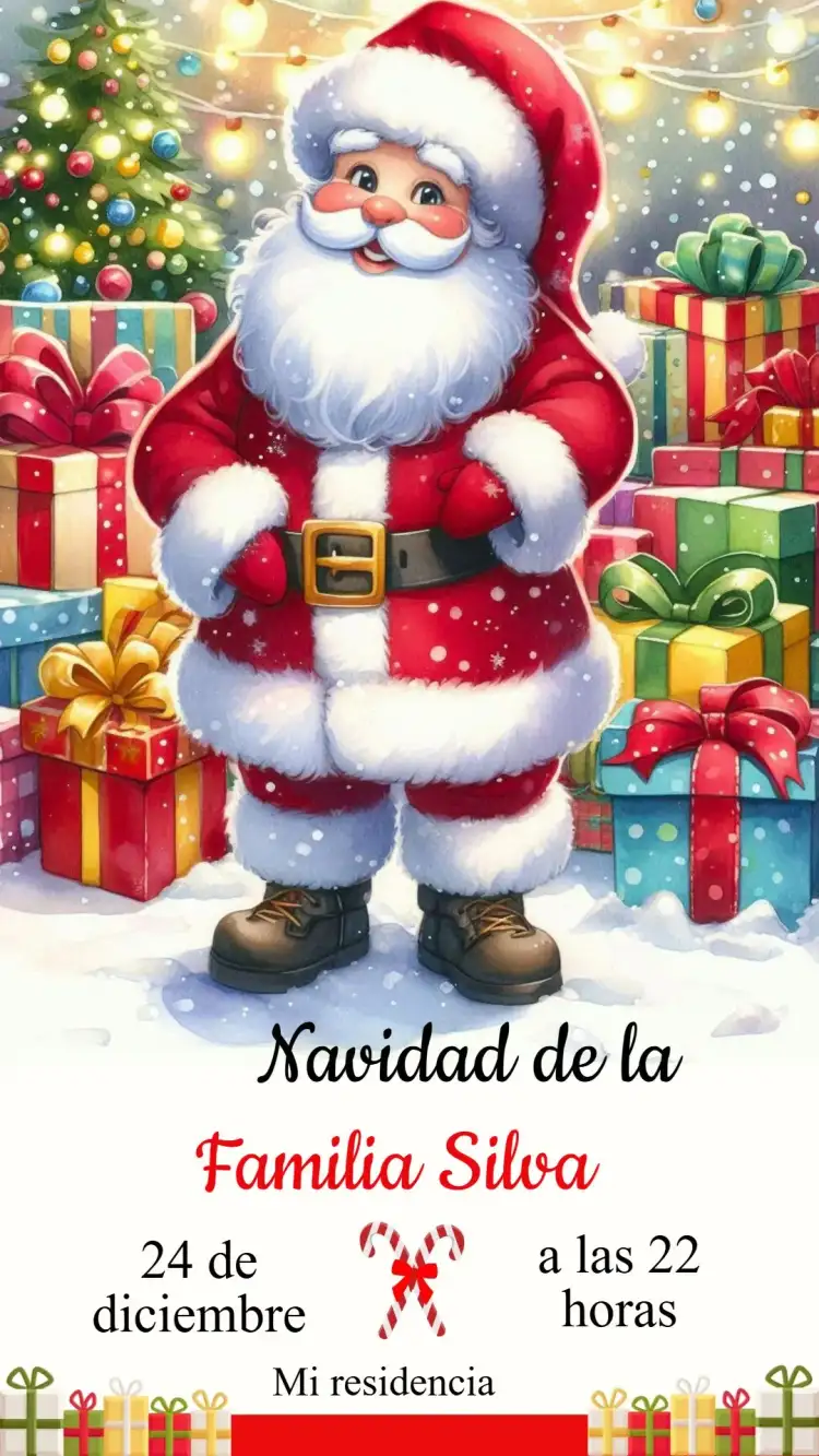 Invitación Cumpleaños Fiesta de Navidad
