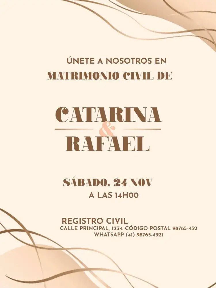 Invitación Boda Civil Elegante Encuentro – tema Boda elegante, dorado, claro, minimalista, moderno, romántico