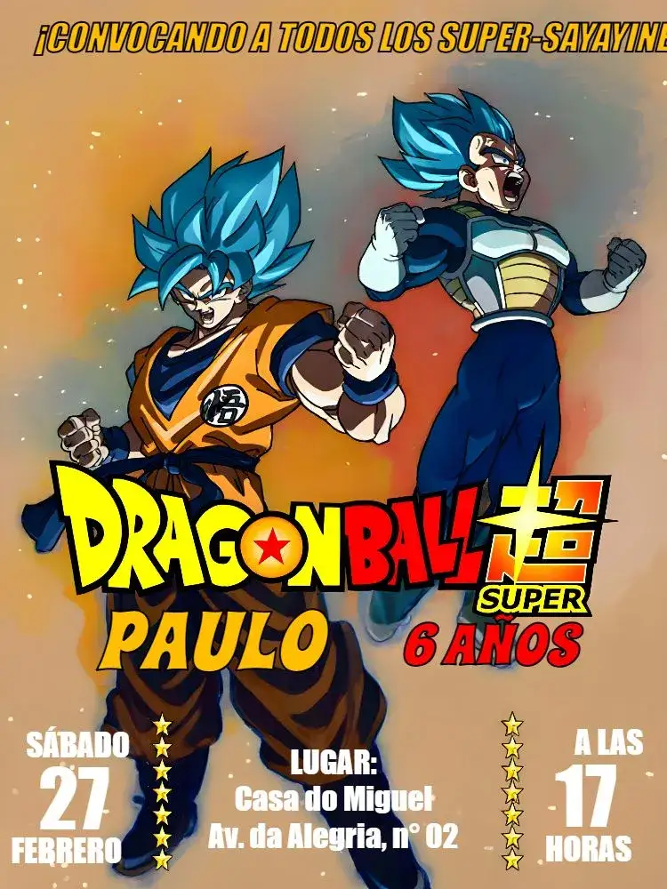 Invitación Logotipo de Dragon Ball Super – tema Más buscados moderno, temático, colorido, divertido, anime, jovial