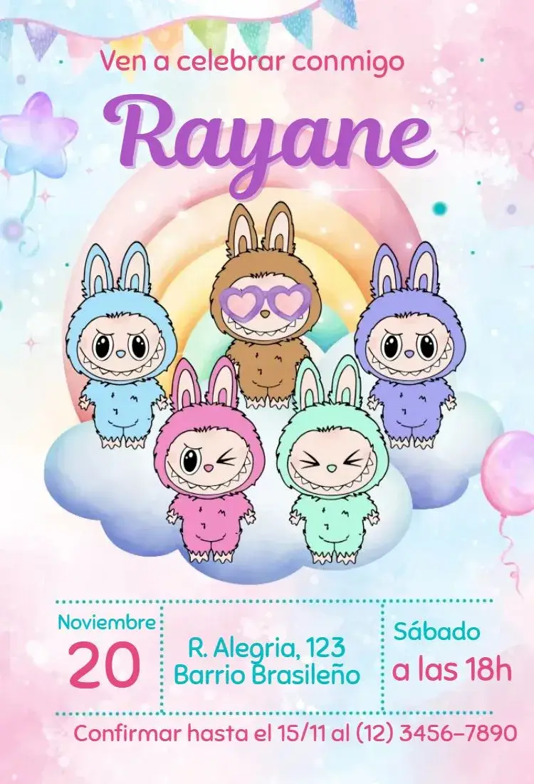 Invitación Labubu