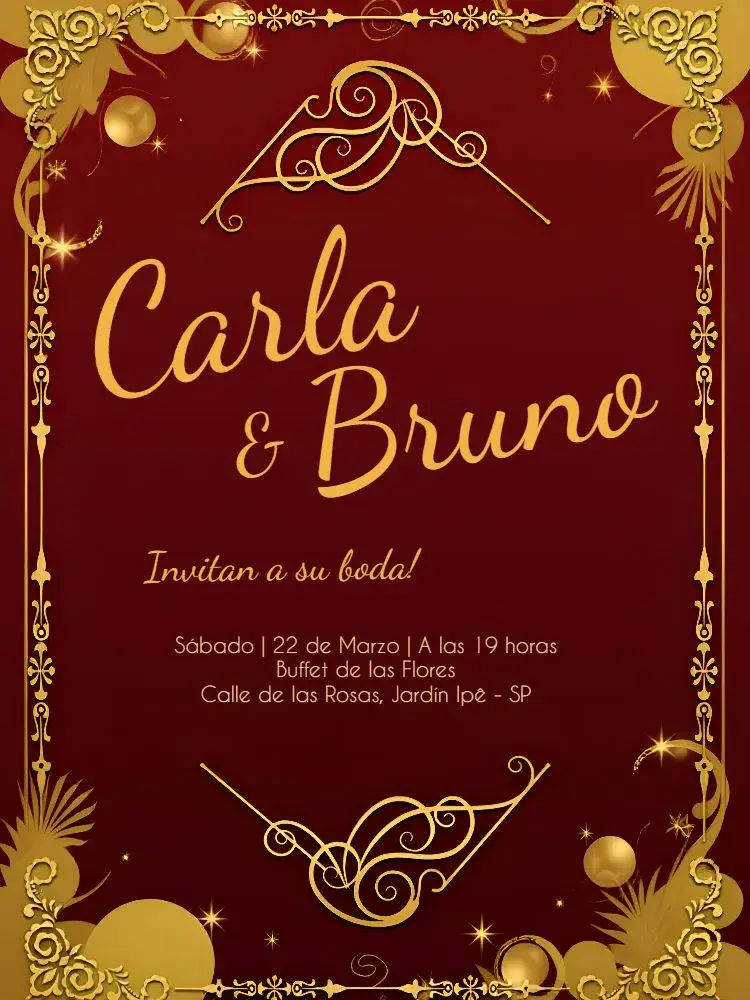 Invitación Boda Arabescos Elegante