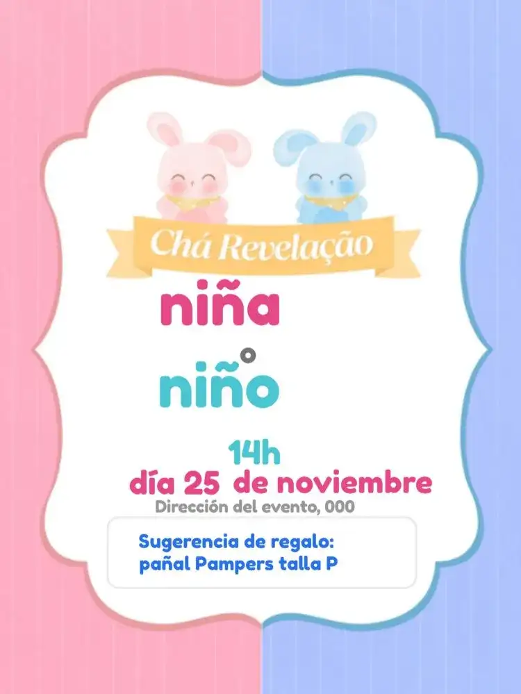 Baby Shower Revelación Ositos Personalizados