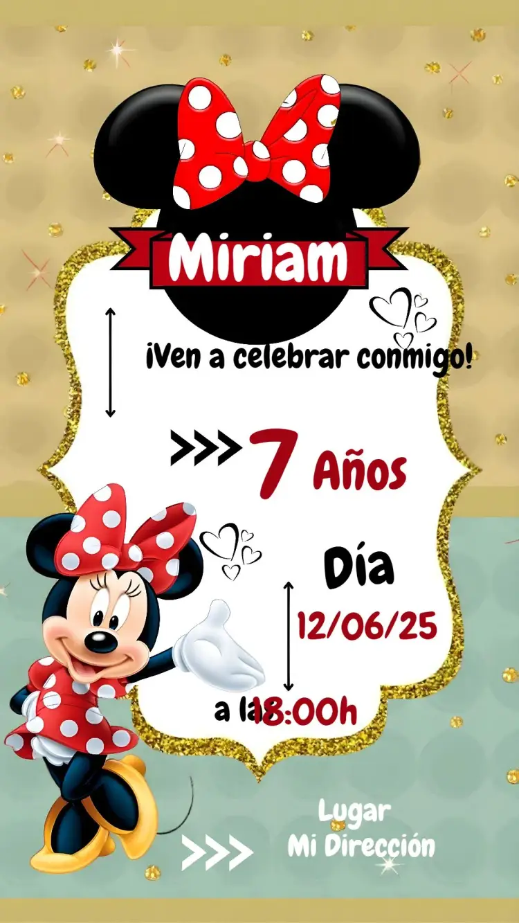 Invitación Minnie Mouse Disney