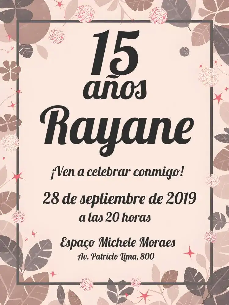 De 15 Años Elegante - Negro, Blanco y Rosa Beige