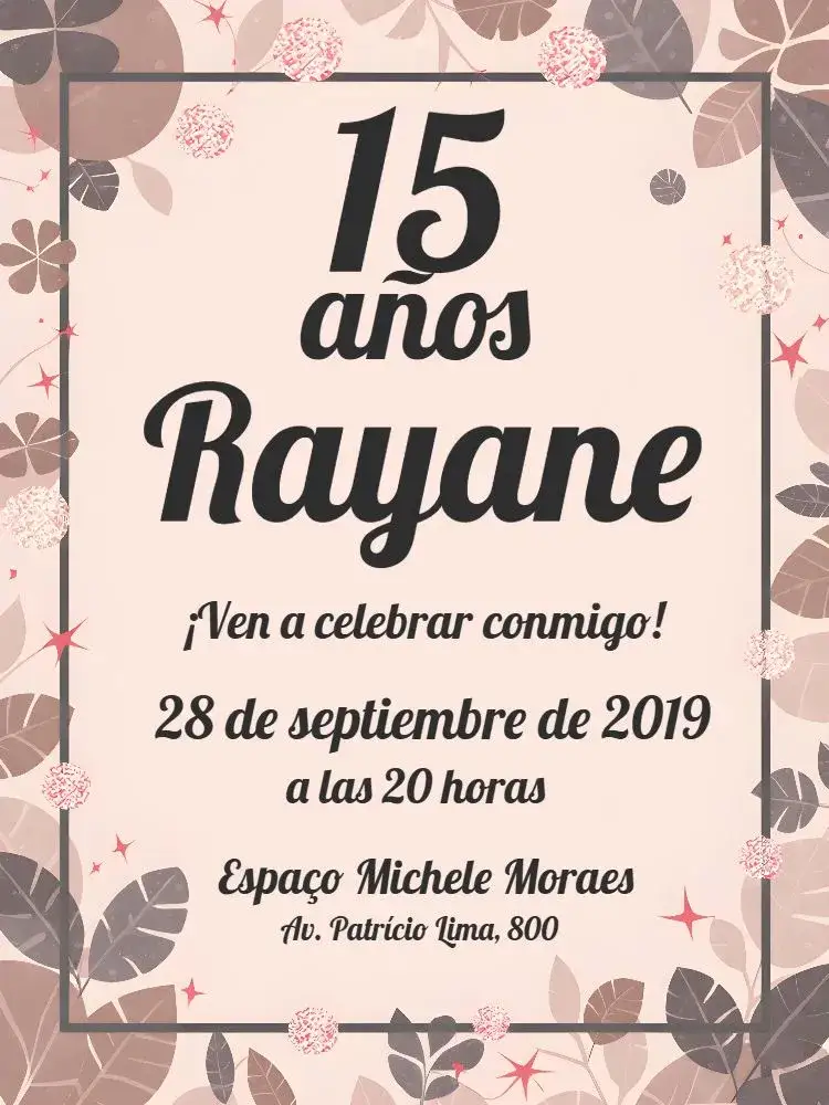 Invitación De 15 Años Elegante - Negro, Blanco y Rosa Beige – tema 15 años elegante, moderno, minimalista, clásico, suave, sofisticado
