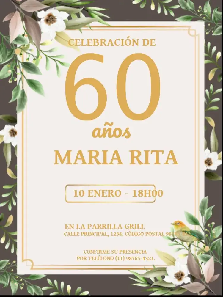 Invitación 60 Años Elegante Confeti – tema 15 años elegante, dorado, negro, moderno, celebración, sofisticado