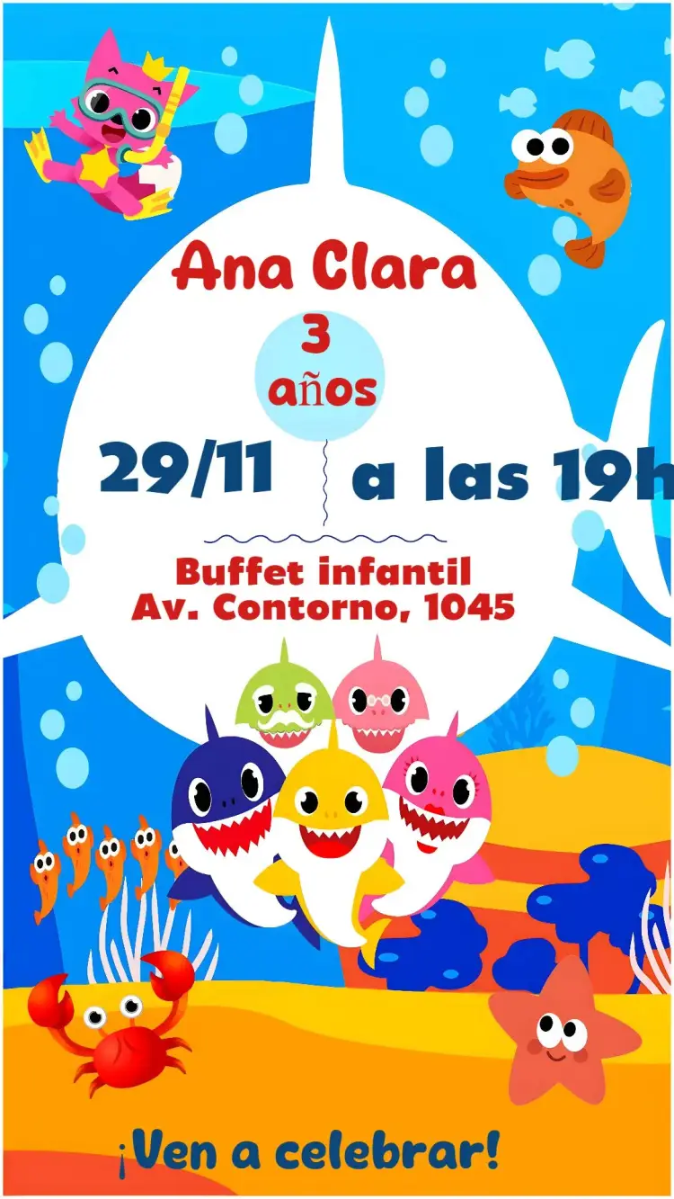 Invitación Baby Shark