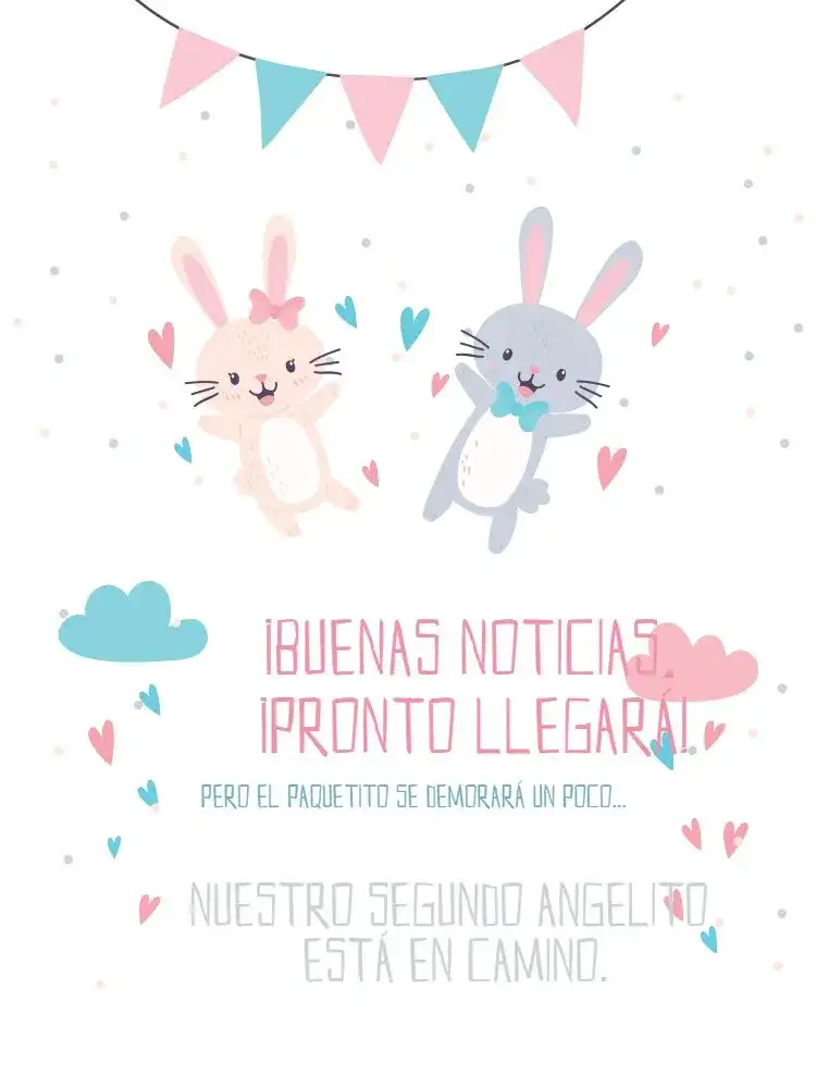 Tarjeta De Anuncio Embarazo Conejo Encuentro