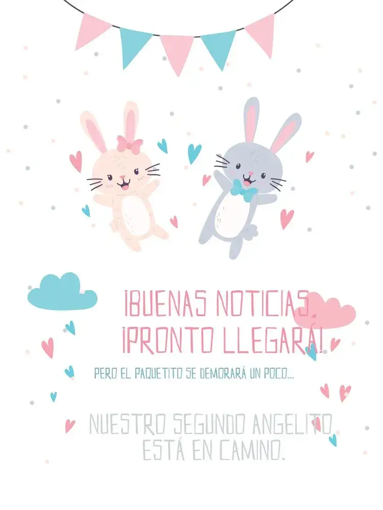 Invitación Tarjeta De Anuncio Embarazo Conejo Encuentro