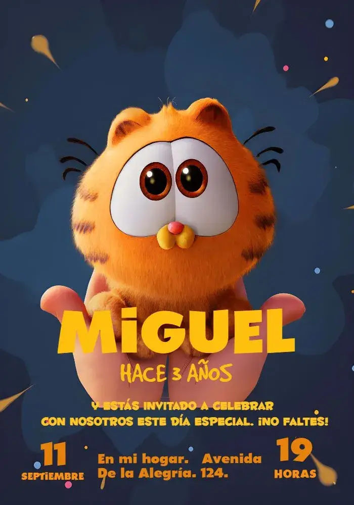 Invitación Garfield Dibujo