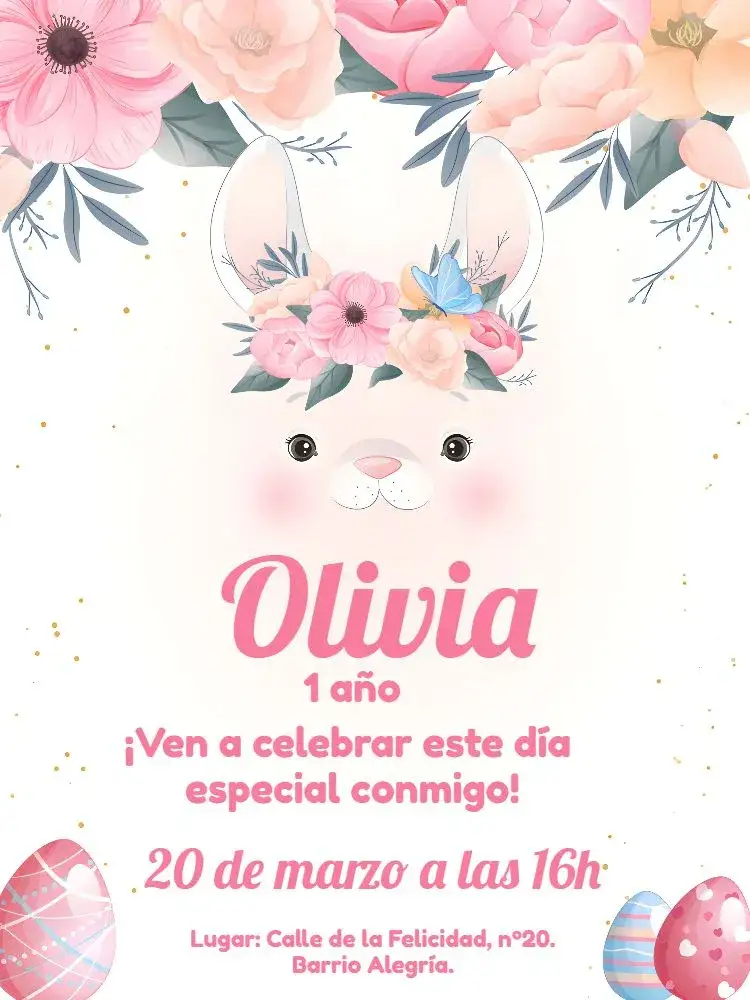 Invitación Pascua Gris – tema Fechas Conmemorativas minimalista, moderno, infantil, pastel, elegante, divertido
