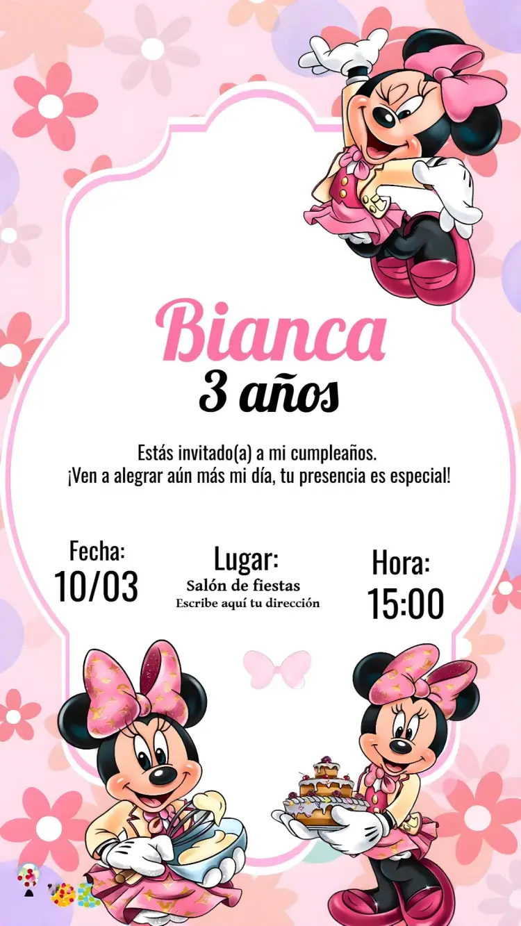 Invitación Minnie Mouse