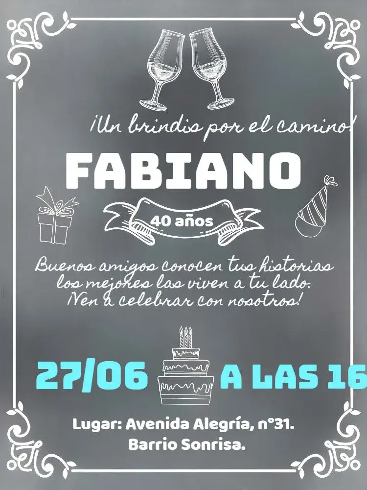 Invitación Pizarra Brinde