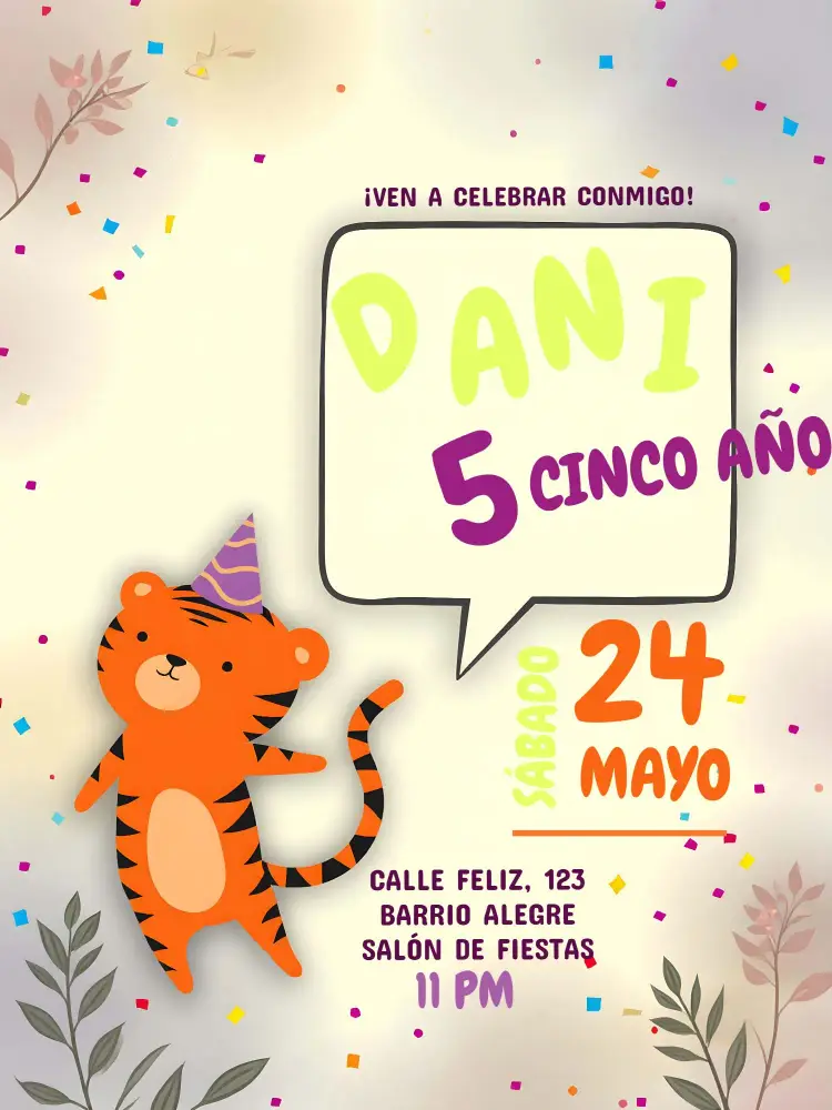 Invitación Tigre Animal