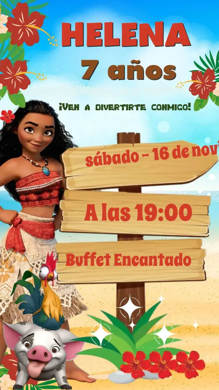 Invitación Moana