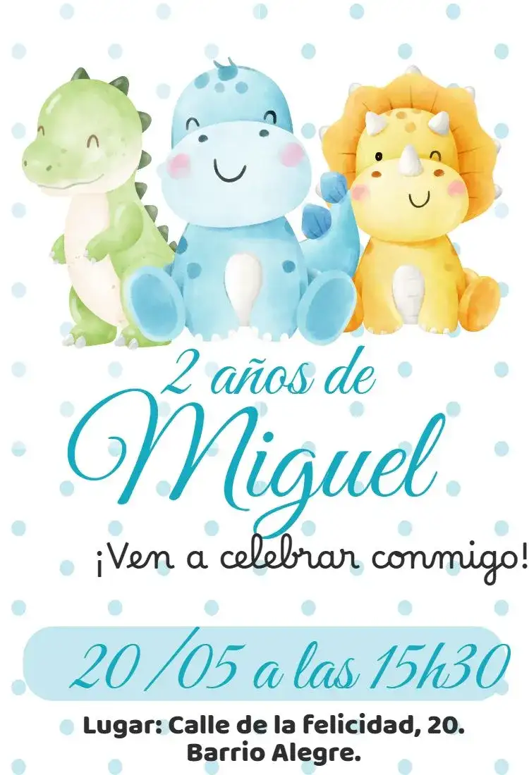 Cumpleaños Dino Baby acuarela