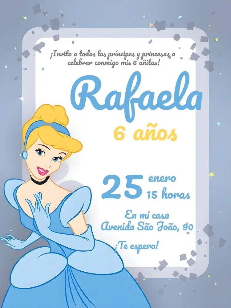 Invitación Decoración de Cenicienta