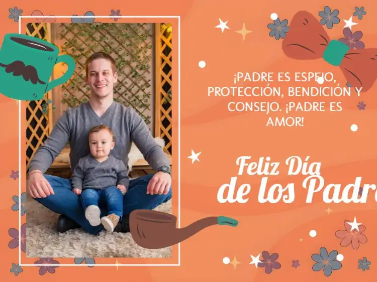 Tarjeta Del Día Del Padre Con Foto Taza