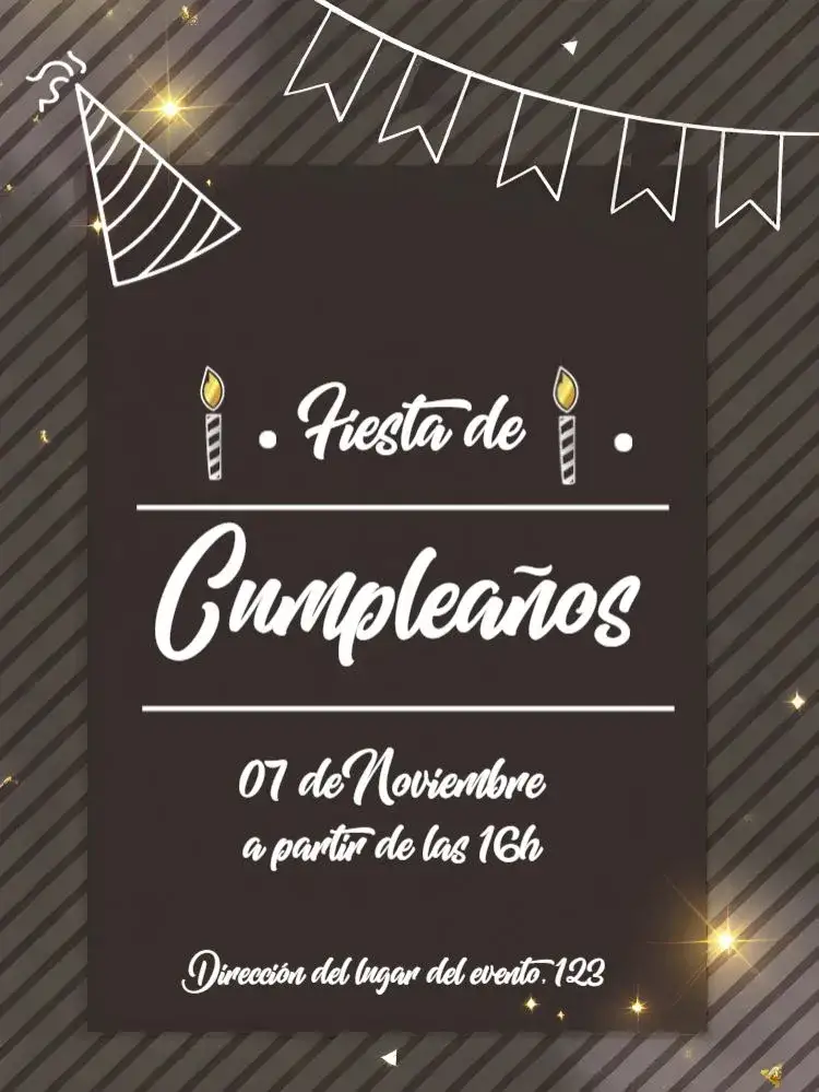 Invitación Minimalista - Negro y Amarillo Adulto – tema Cumpleaños minimalista, negro y amarillo, moderno, elegante, limpio, sutil