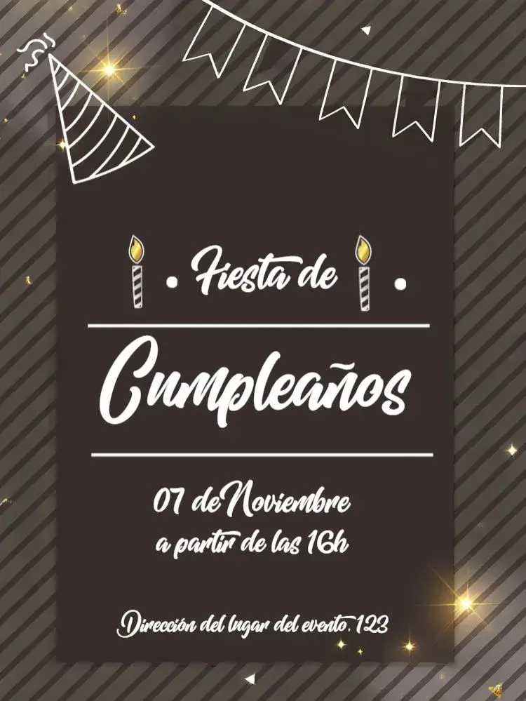 Invitación Minimalista - Negro y Amarillo Adulto