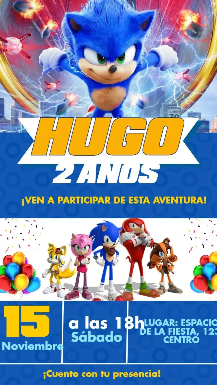 Invitación Sonic