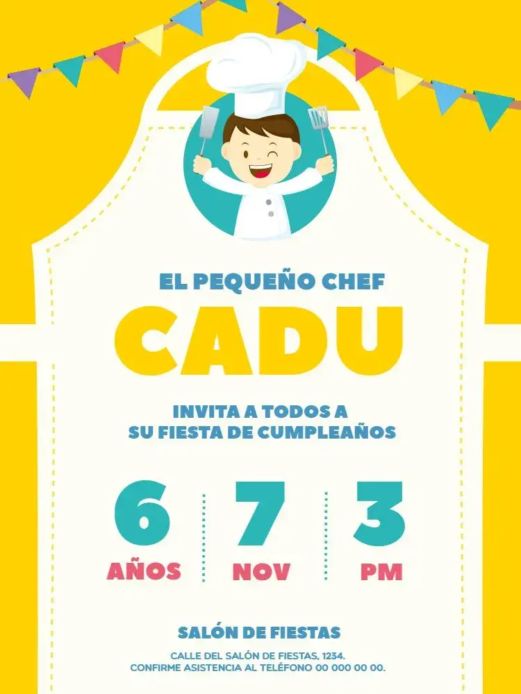 Invitación Chef de Cocina Celebración