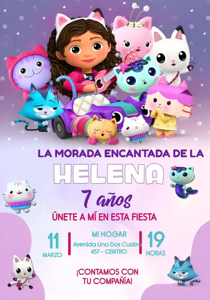 Invitación A Casa Mágica De Gabby Infantil