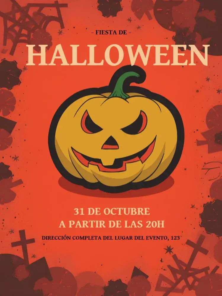 Invitación Para Fiesta De Halloween Día – tema Fechas Conmemorativas naranja, negro, bruja, folclore, fantasía, calabaza