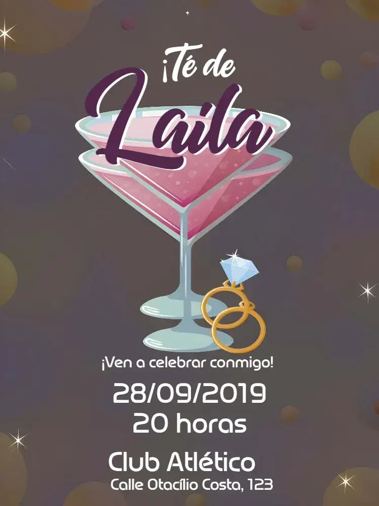 Invitación Despedida de soltera – tema Despedida de Soltera moderno, informal, colorido, minimalista, boho