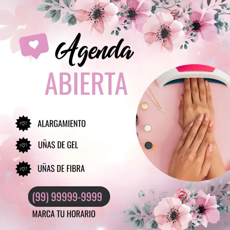 Invitación Publicación para Manicura y Pedicura en Negro
