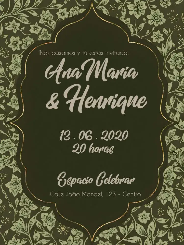 Invitación Boda Provenzal Elegante Arabesco – tema Más buscados provenzal, floral, nude, elegante, moderno, clásico