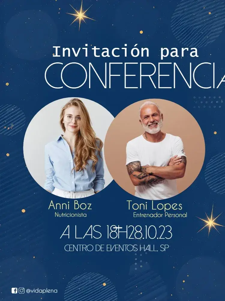 Invitación Para Conferencia Con Foto Blanco