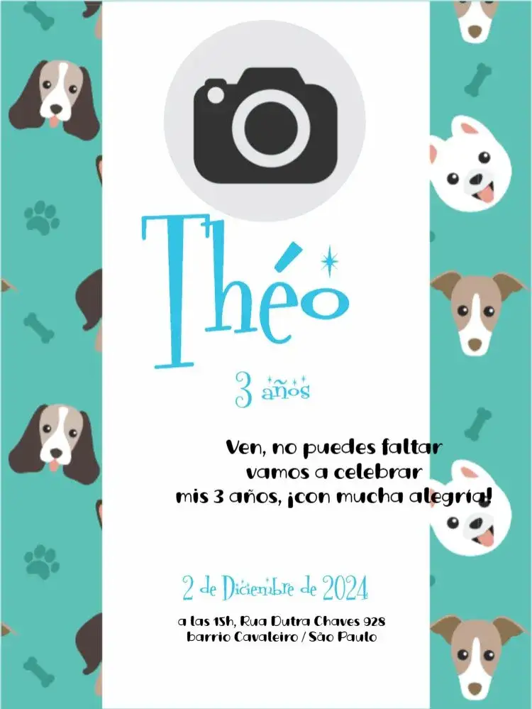 Invitación Gato Y Perro Infantil – tema Cumpleaños Infantil colorido, divertido, infantil, temático, festivo