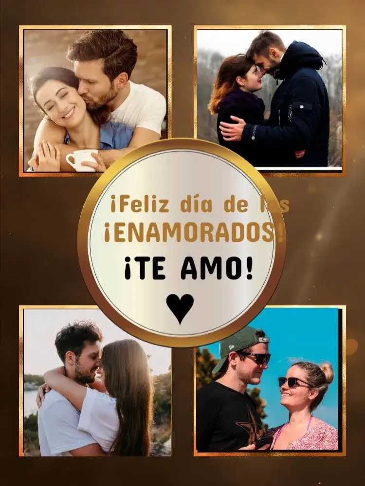 Invitación Tarjeta Para el Día de los Enamorados con Fotos en Negro – tema Fechas Conmemorativas negro, dorado, romántico, elegante, moderno, minimalista