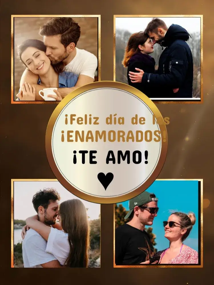 Invitación Tarjeta Para el Día de los Enamorados con Fotos en Negro editable y personalizable