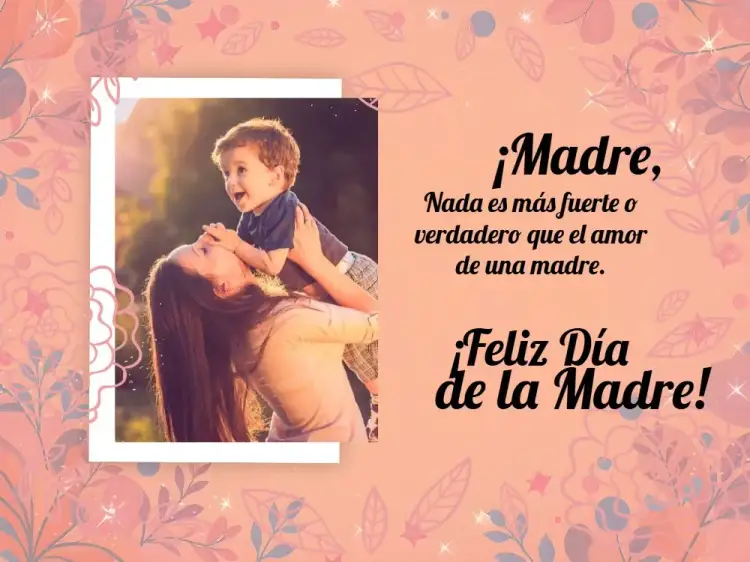 Invitación Tarjeta Día De Las Madres Con Foto Hoja – tema Fechas Conmemorativas floral, moderno, romántico, colorido, elegante