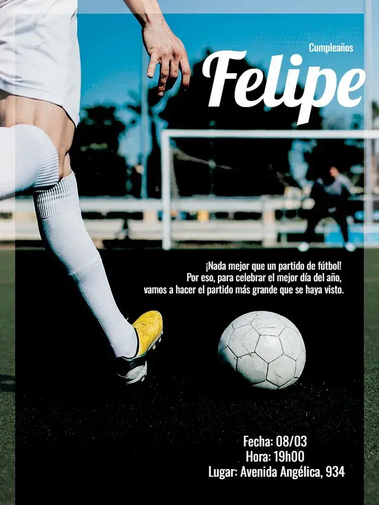 Invitación Fútbol Bota