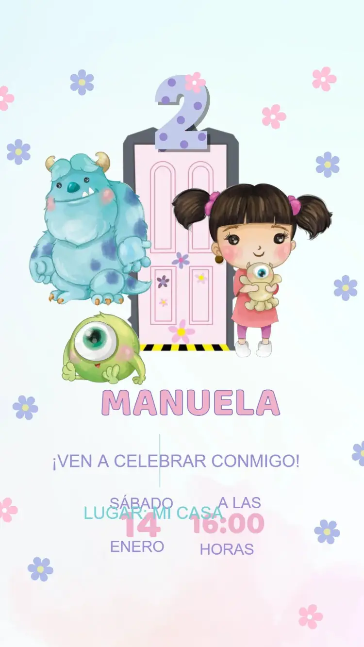Invitación Cumpleaños Monstruos S.A.